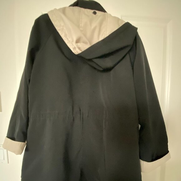 Liz Claiborne CLASSICS Vintage Lightweight Hooded Jacket Black/Beige Size L - Picture 7 of 7